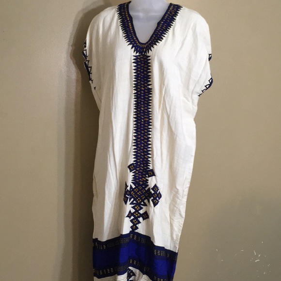 Ethiopian v-neck coffee dress - Authentic! - Picture 2 of 6